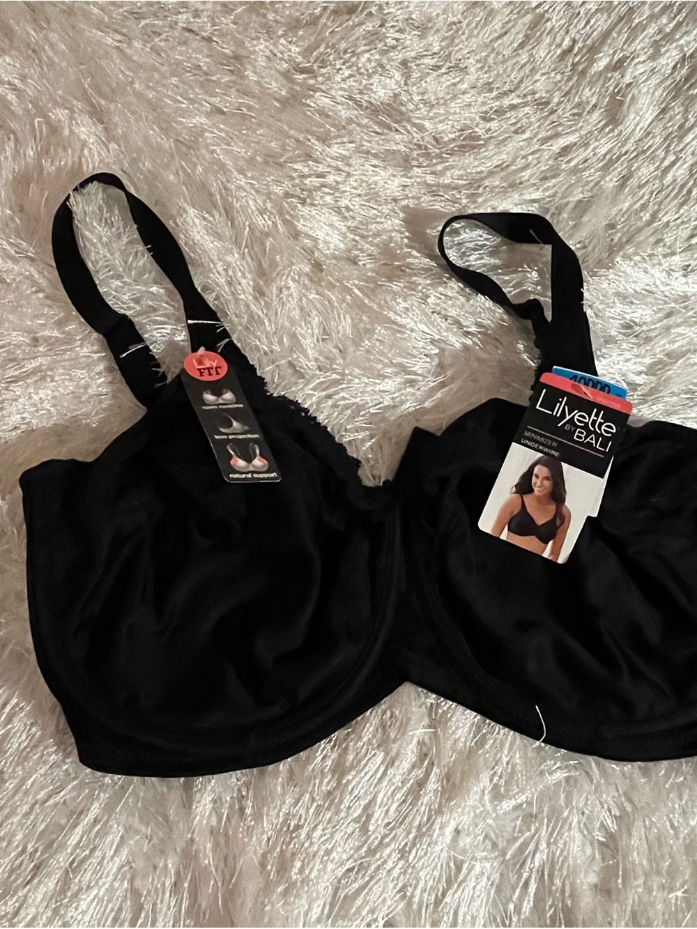 Lilyette Black Full Coverage Underwire Bra